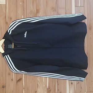 adidas Dri-Fit Full-Zip Hoodie Jacket, Size M, Black & White, Raincoat